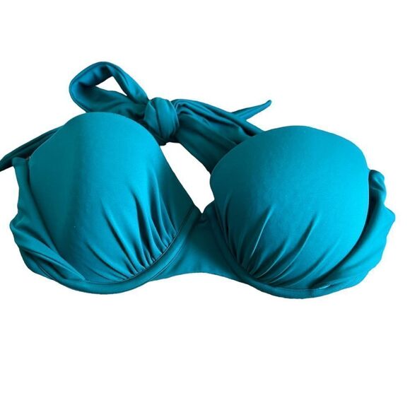 Victoria’s Secret Teal Strapless Bikini Top Size 32C - Picture 1 of 3